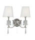 2 Light Indoor Glass Candle Wall Light Chrome Crystal with With Shades G9_Main