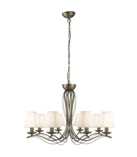 Andretti 8 Light Multi Arm Chandelier Antique Brass Finish E14_Main