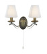 Andretti 2 Light Indoor Candle Wall Light Antique Brass with Shades E14_Main