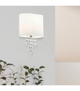 Nina 1 Light Indoor Wall Light Chrome Crystal with Shade E14_Room