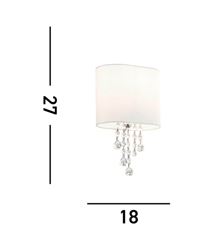 Nina 1 Light Indoor Wall Light Chrome Crystal with Shade E14_Line