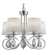Angelique 5 Light Multi Arm Ceiling Pendant Chrome with Shades E14_Main