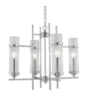 Milo 4 Light Multi Arm Ceiling Pendant Chrome Glass Four E14_Main