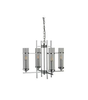 Milo 4 Light Multi Arm Ceiling Pendant Chrome Glass Four E14_Off