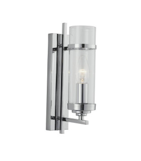 Milo 1 Light Glass Shade Candle Wall Light Chrome E14_Main