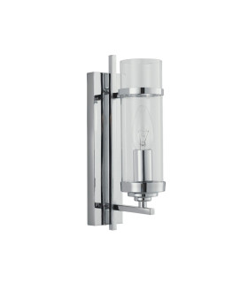 Milo 1 Light Glass Shade Candle Wall Light Chrome E14_Off