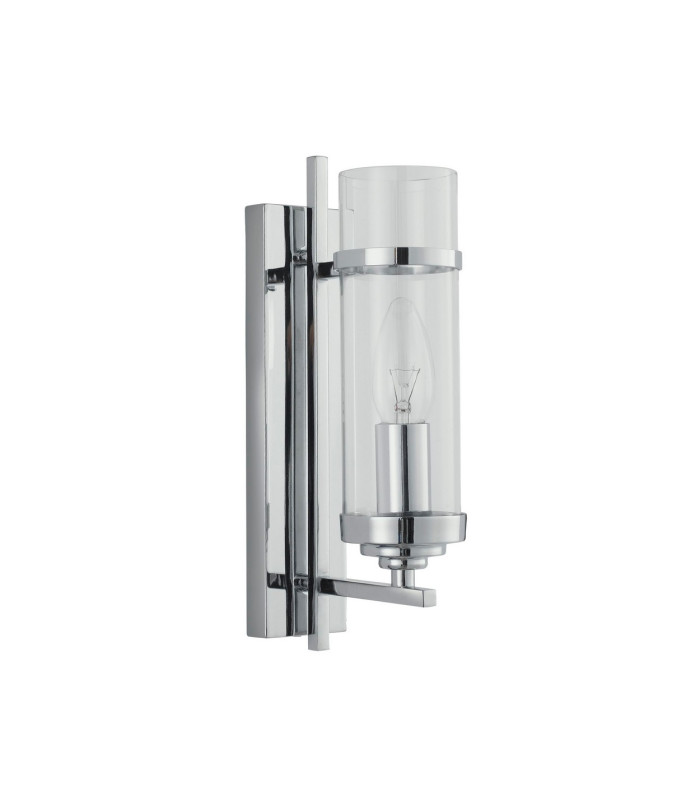 Milo 1 Light Glass Shade Candle Wall Light Chrome E14_Off