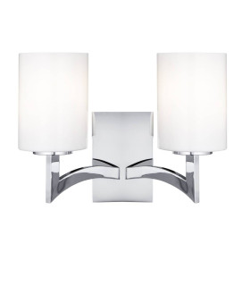 Gina 2 Light Indoor Wall Light Chrome with Glass Shade E27_Main