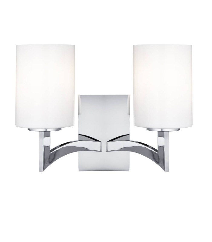 Gina 2 Light Indoor Wall Light Chrome with Glass Shade E27_Main