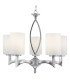 Gina 5 Light Multi Arm Ceiling Pendant Chrome with Glass Shades E27_Main