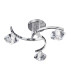 Sculptured Ice 3 Light Semi Flush Multi Arm Ceiling Light Chrome and K9 Glass G9_Main