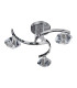 Sculptured Ice 3 Light Semi Flush Multi Arm Ceiling Light Chrome and K9 Glass G9_Off