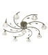 Sierra 9 Light Semi Flush Multi Arm Ceiling Light Antique Brass and Glass G9_Main