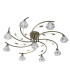Sierra 9 Light Semi Flush Multi Arm Ceiling Light Antique Brass and Glass G9_Off
