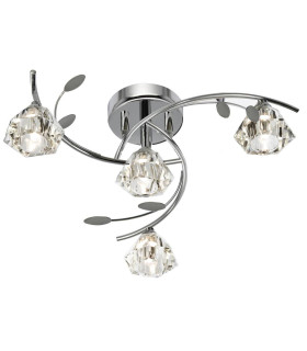 Sierra 4 Light Multi Arm Ceiling Semi Flush Light Chrome and Glass G9_Main