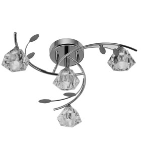 Sierra 4 Light Multi Arm Ceiling Semi Flush Light Chrome and Glass G9_Off