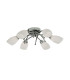 Opera 6 Light Flush Multi Arm Ceiling Light Chrome and Opal Glass G9_Off