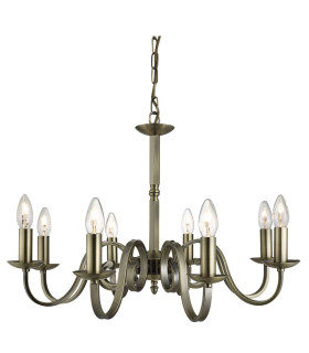 Richmond 8 Light Chandelier Antique Brass Finish E14_Main
