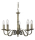 Richmond 5 Light Multi Arm Multi Arm Ceiling Pendant Antique Brass E14_Main