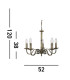 Richmond 5 Light Multi Arm Multi Arm Ceiling Pendant Antique Brass E14_Line