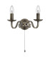 Richmond 2 Light Indoor Candle Wall Light Antique Brass E14_Main