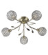 Bellis 5 Light Semi Flush Multi Arm Ceiling Light Antique Brass and Glass G9_Main