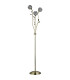 Bellis 3 Light Flower Design Floor Lamp Antique Brass and Glass G9_Off