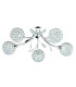 Bellis 5 Light Semi Flush Multi Arm Ceiling Light Chrome and Glass Floral Leaves Design G9_Main