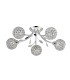 Bellis 5 Light Semi Flush Multi Arm Ceiling Light Chrome and Glass Floral Leaves Design G9_Off
