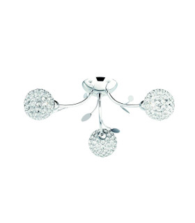 Bellis 3 Light Semi Flush Multi Arm Flower Design Ceiling Light Chrome and Glass G9_Main