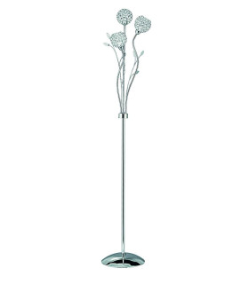 Bellis 3 Light Floor Lamp Flower Design Chrome and Glass G9_Main