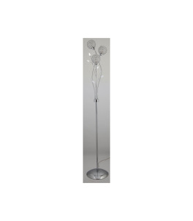 Bellis 3 Light Floor Lamp Flower Design Chrome and Glass G9_Off