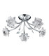 Bellis 5 Light Semi Flush Multi Arm Flower Design Ceiling Light Chrome and Glass G9_Off