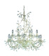 Almandite 12 Light Multi Arm Ceiling Pendant Gold Cream with Crystals Floral Leaves Design E14_Main