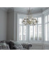 Almandite 12 Light Multi Arm Ceiling Pendant Gold Cream with Crystals Floral Leaves Design E14_Room