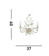 Almandite 2 Light Indoor Candle Wall Light Gold Cream with Crystals Floral Leaves Design E14_Line