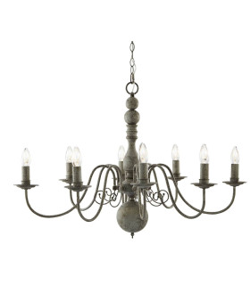 Greythorne 8 Light Chandelier Grey Finish E14_Main