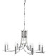 Ascona 8 Light Chandelier Satin Silver Finish E14_Main