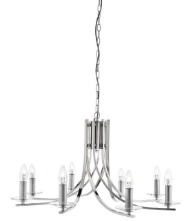 Ascona 8 Light Chandelier Satin Silver Finish E14_Main