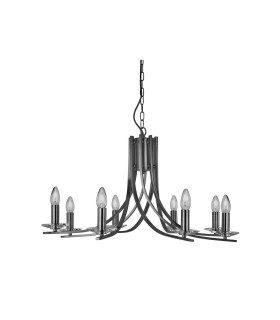 Ascona 8 Light Chandelier Satin Silver Finish E14_Off