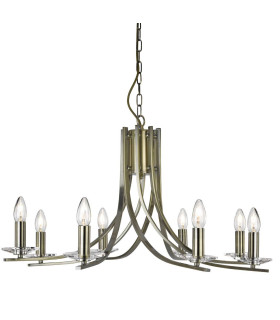 Ascona 8 Light Chandelier Antique Brass Finish E14_Main