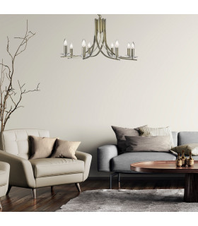 Ascona 8 Light Chandelier Antique Brass Finish E14_Room