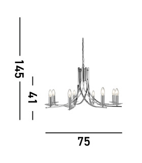 Ascona 8 Light Chandelier Chrome Finish E14_Line
