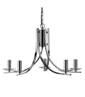 Ascona 5 Light Multi Arm Ceiling Pendant Chrome Glass Five E14_Off