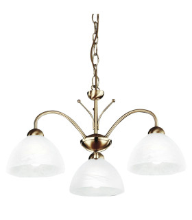 Milanese 3 Light Multi Arm Ceiling Pendant Antique Brass Glass E14_Main