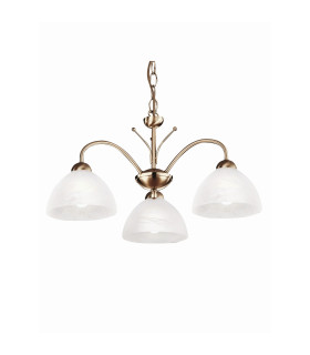 Milanese 3 Light Multi Arm Ceiling Pendant Antique Brass Glass E14_Off