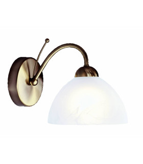 Milanese 1 Light Glass Shade Wall Light Antique Brass E14_Main