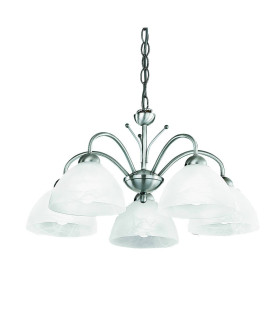 Milanese 5 Light Multi Arm Ceiling Pendant Satin Silver Glass E14_Main