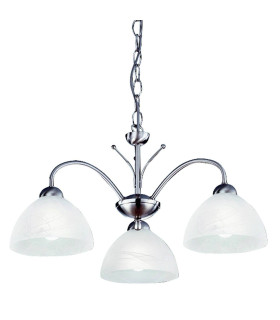 Milanese 3 Light Multi Arm Ceiling Pendant Satin Silver Glass E14_Main
