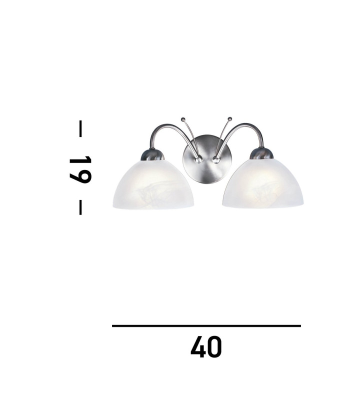 Milanese 2 Light Indoor Glass Wall Light Satin Silver E14_Line